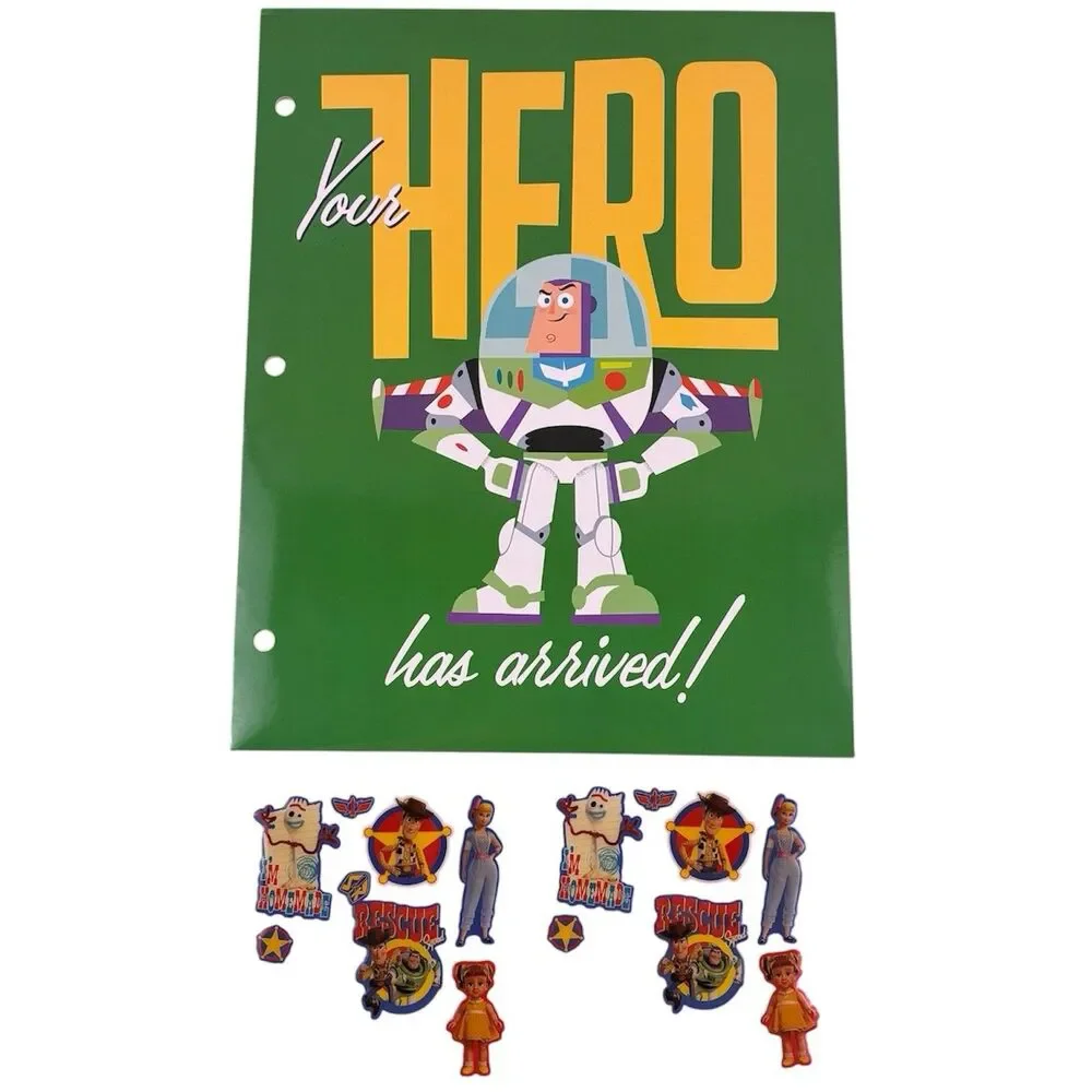 NEW Toy Story 4 Buzz 3 Ring Glossy School Notebook 2 Pocket Folder w/ Stickers